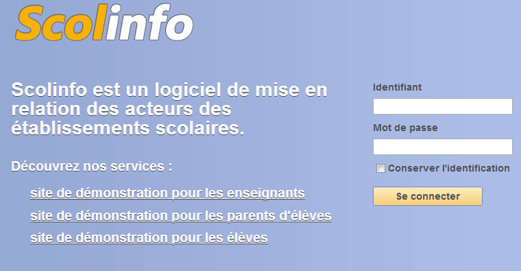 Ecran de connexion